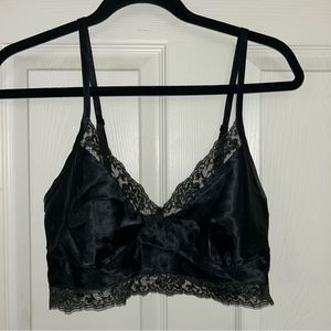 Vintage Gold Victoria's Secret Black Satin Lace Bralette